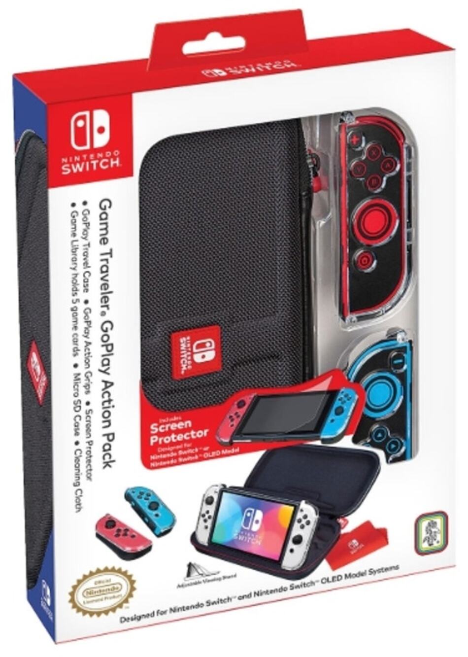 Nintendo Switch Game Traveler GoPlay Action Pack, Case Screen Protector NWT